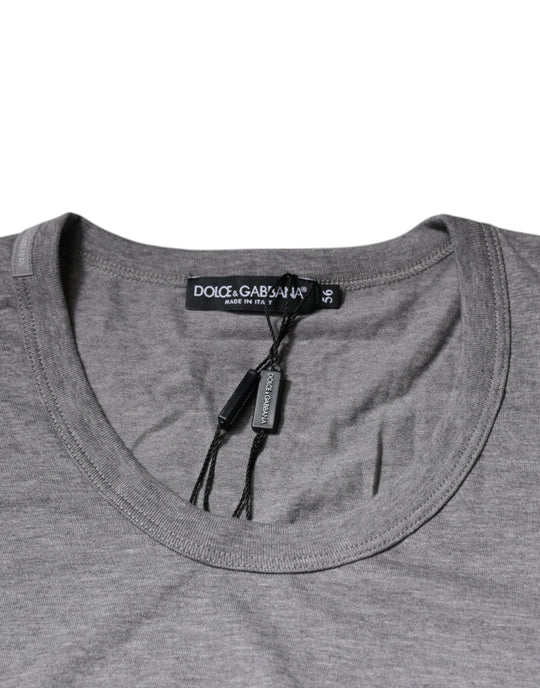 Dolce & Gabbana Gray Cotton Crew Neck Short Sleeves T-shirt