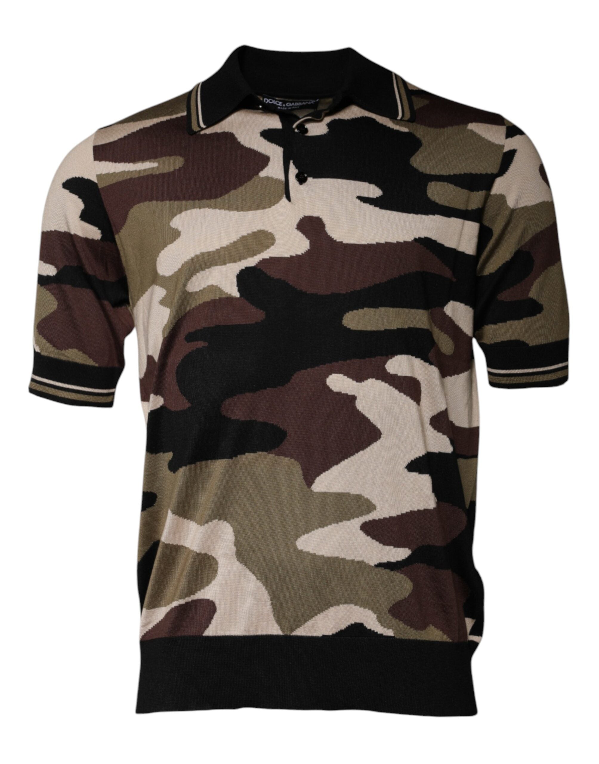 Dolce & Gabbana Multicolor Camouflage Collared Polo T-shirt - ACCEXO