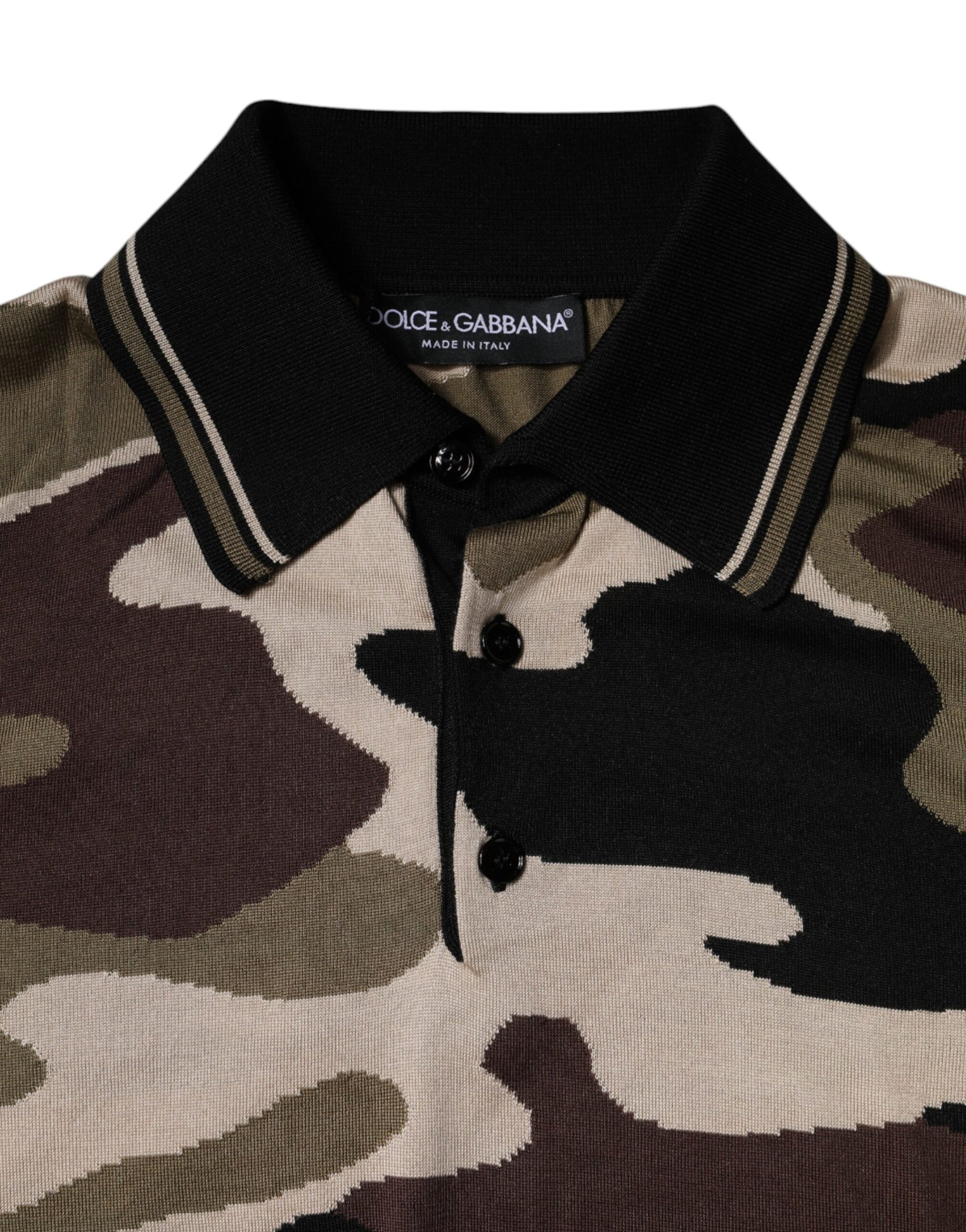 Dolce & Gabbana Multicolor Camouflage Collared Polo T-shirt - ACCEXO