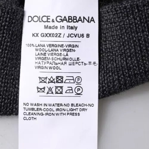 Dolce & Gabbana Dark Gray DG Logo Crew Neck Pullover Sweater