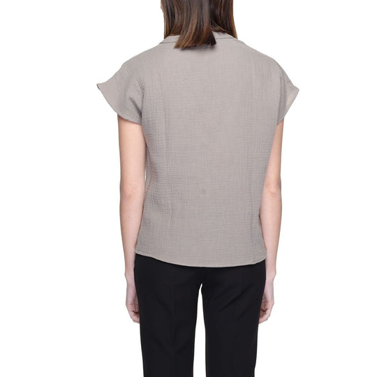 Jacqueline De Yong Gray Cotton Shirt