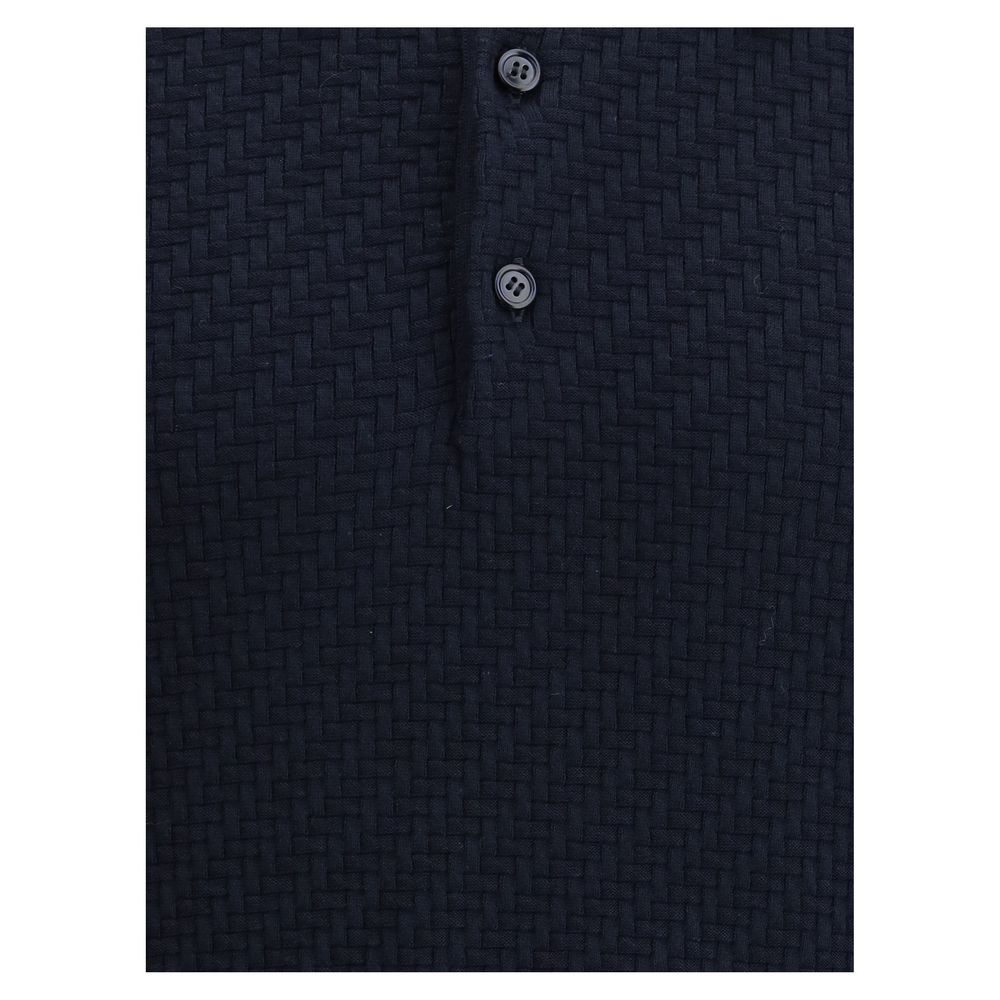 Brioni Polo Shirt with woven pattern.