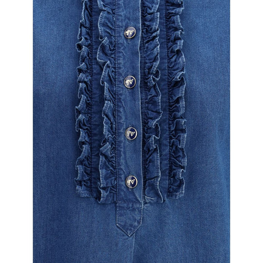 Valentino Pap Ruffle denim Shirts