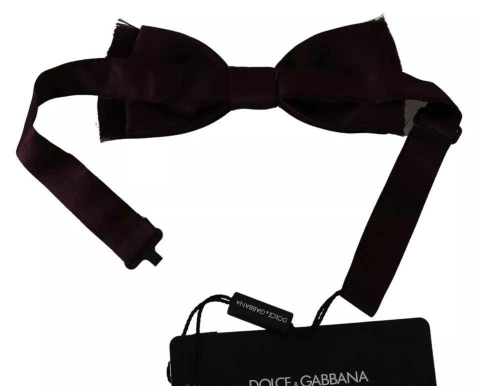 Dolce & Gabbana Bordeaux Red Silk Solid Classic Bowtie - ACCEXO