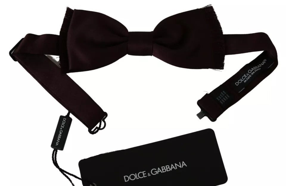 Dolce & Gabbana Bordeaux Red Silk Solid Classic Bowtie - ACCEXO