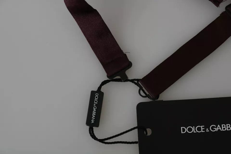 Dolce & Gabbana Bordeaux Red Silk Solid Classic Bowtie - ACCEXO