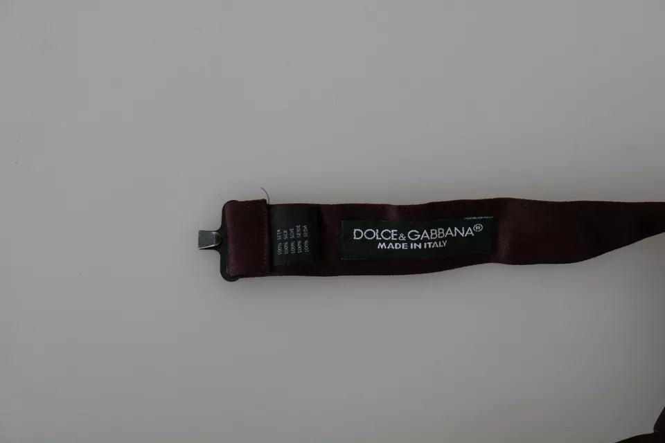 Dolce & Gabbana Bordeaux Red Silk Solid Classic Bowtie - ACCEXO