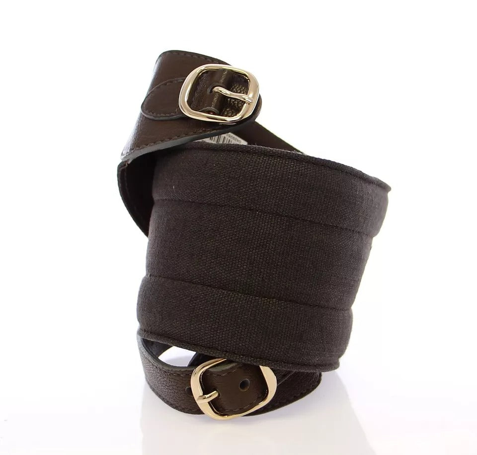 Dolce & Gabbana Brown D&G Leather Linnen Logo Belt