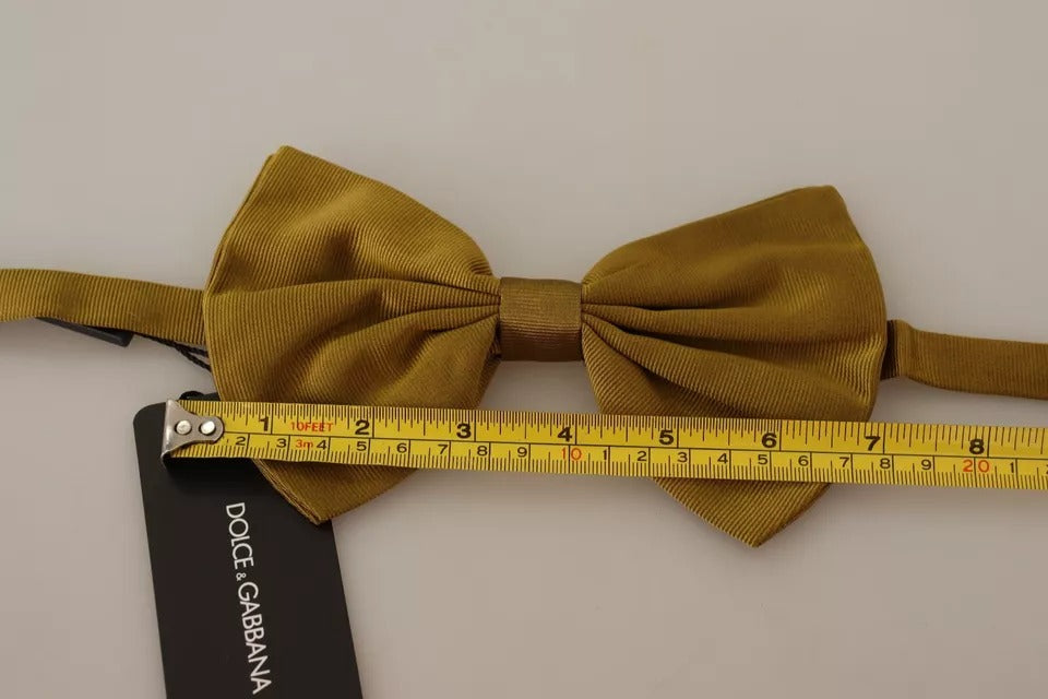 Dolce & Gabbana Yellow Mustard 100% Silk Butterfly Bow Tie Men - ACCEXO