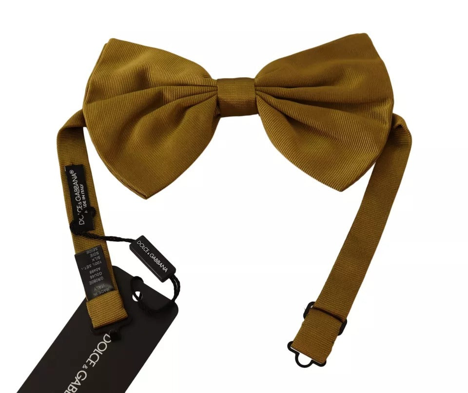 Dolce & Gabbana Yellow Mustard 100% Silk Butterfly Bow Tie Men - ACCEXO