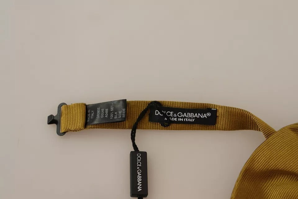 Dolce & Gabbana Yellow Mustard 100% Silk Butterfly Bow Tie Men - ACCEXO