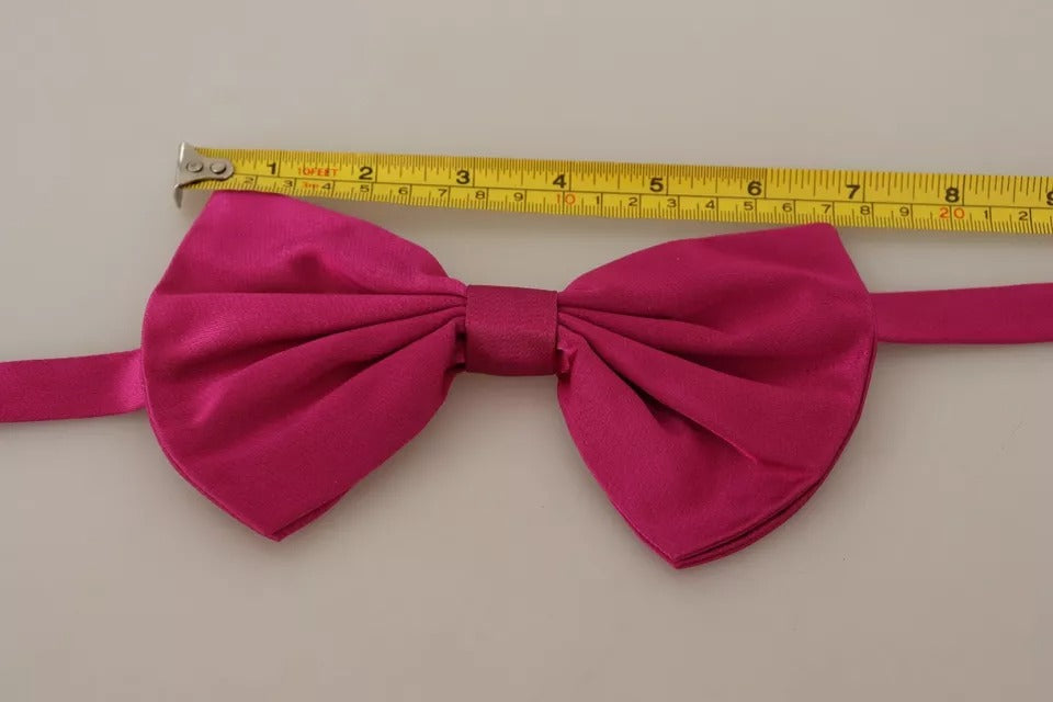 Dolce & Gabbana Pink 100% Silk Adjustable Neck Bow Tie Men - ACCEXO