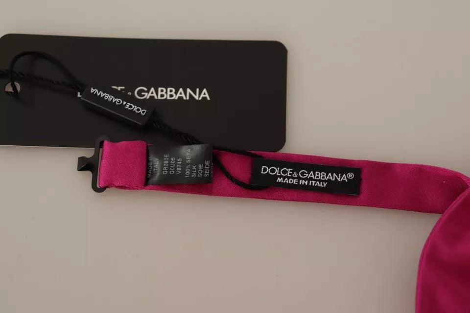 Dolce & Gabbana Pink 100% Silk Adjustable Neck Bow Tie Men - ACCEXO