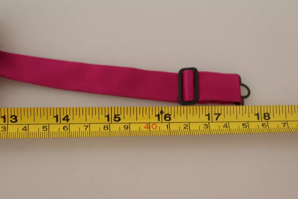Dolce & Gabbana Pink 100% Silk Adjustable Neck Bow Tie Men - ACCEXO