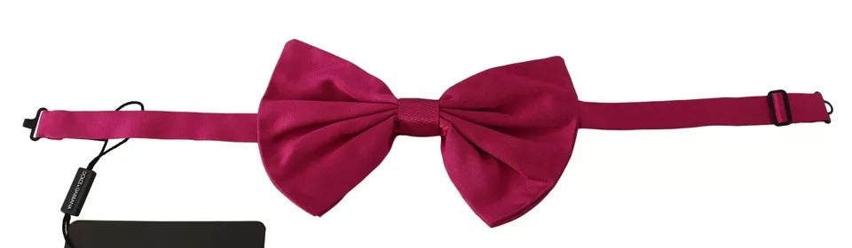 Dolce & Gabbana Pink 100% Silk Adjustable Neck Bow Tie Men - ACCEXO