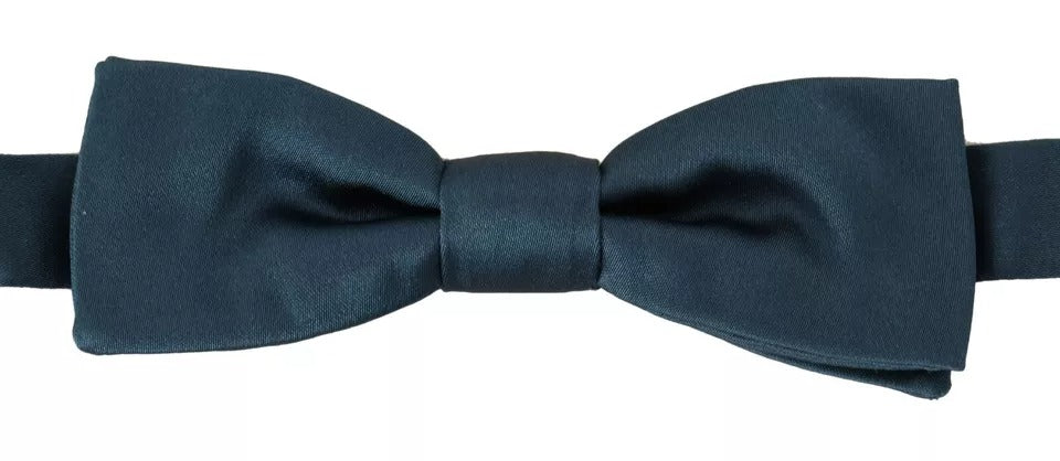 Dolce & Gabbana Blue 100% Silk Adjustable Neck Bow Tie Mens - ACCEXO