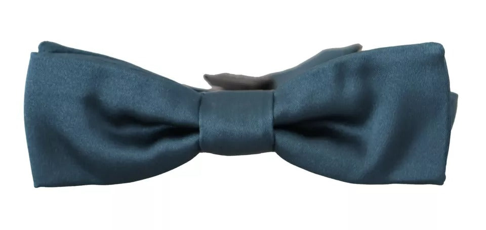 Dolce & Gabbana Blue 100% Silk Adjustable Neck Bow Tie Mens