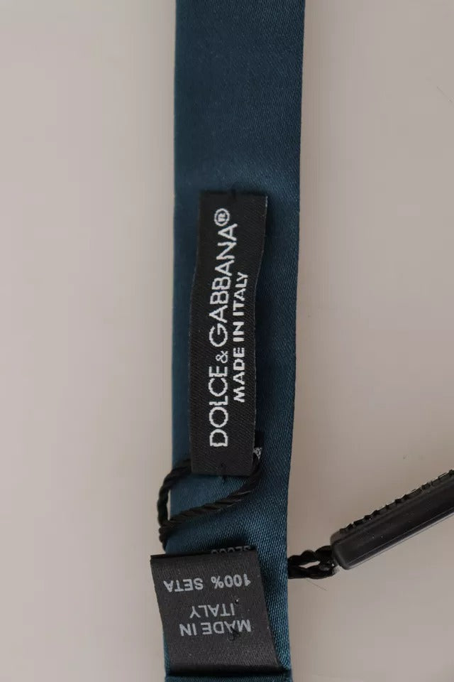 Dolce & Gabbana Blue 100% Silk Adjustable Neck Bow Tie Mens - ACCEXO