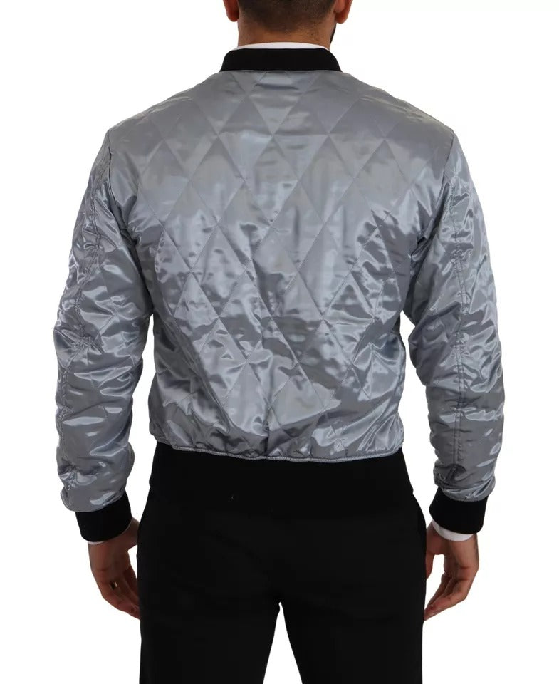 Dolce & Gabbana Light Blue Bomber Coat Men Jacket - ACCEXO