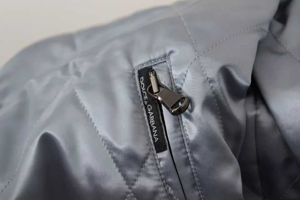 Dolce & Gabbana Light Blue Bomber Coat Men Jacket - ACCEXO