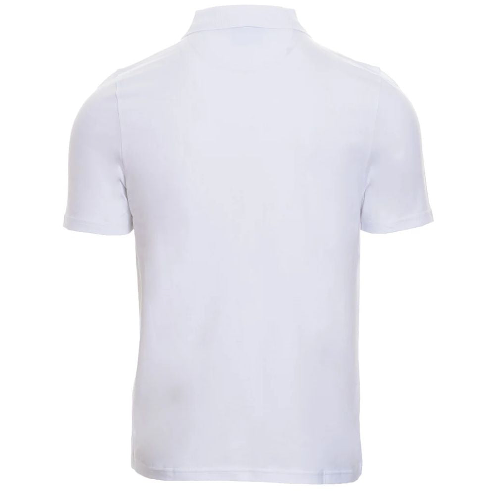 Alpha Studio White Cotton Polo Shirt