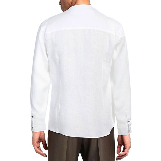 Alpha Studio White Linen Shirt