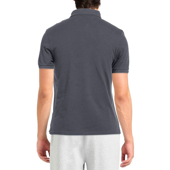 Alpha Studio Gray Cotton Polo Shirt