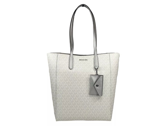 Michael Kors Vincent With Card Case Large Tote Purse Bag Silver