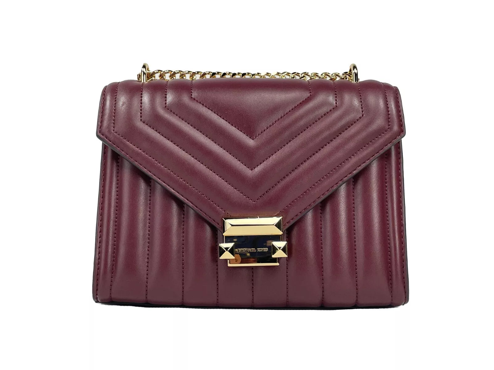 Michael Kors Whitney Medium Chain Shoulder Flap Crossbody Oxblood - ACCEXO