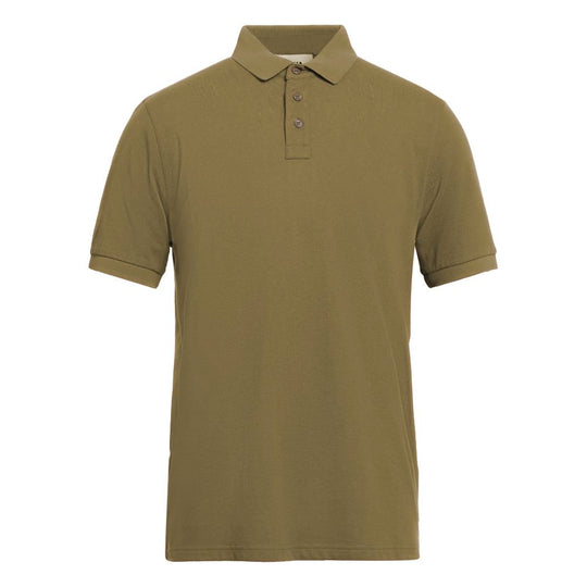 Alpha Studio Green Cotton Polo Shirt