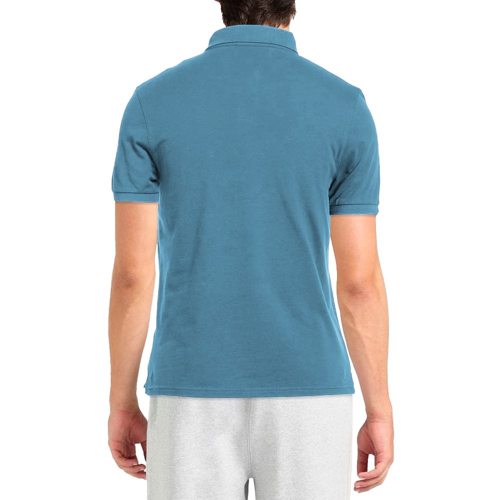 Alpha Studio Light Blue Cotton Polo Shirt