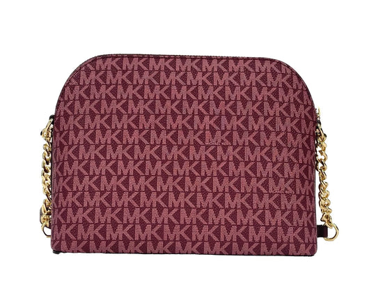 Michael Kors Jet Set Medium X Dome PVC Crossbody Bag Oxblood