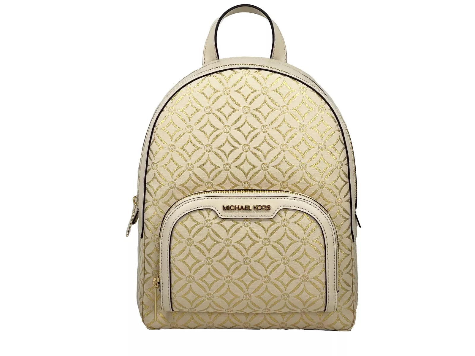 Michael Kors Jaycee Medium Zip Pocket Backpack Bag Cream Gold - ACCEXO