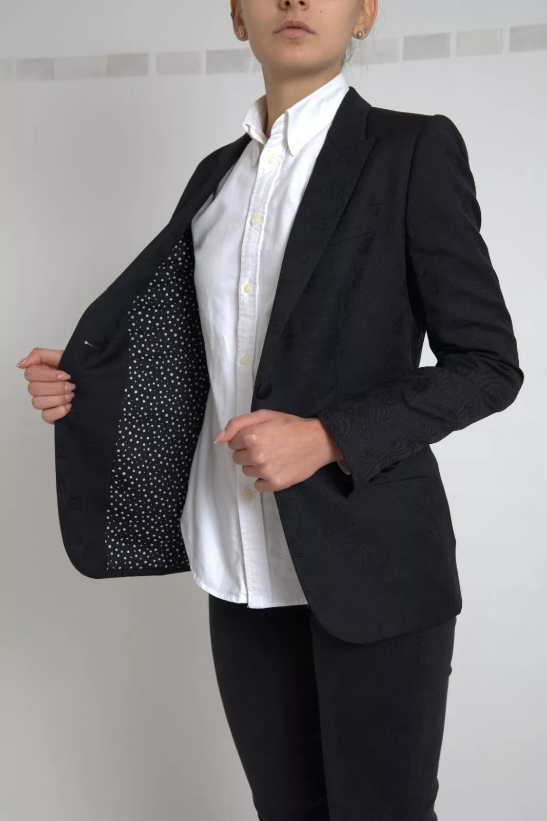 Dolce & Gabbana Black Long Sleeve Coat Blazer Jacket - ACCEXO