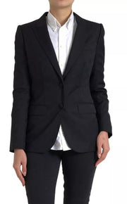 Dolce & Gabbana Black Long Sleeve Coat Blazer Jacket - ACCEXO