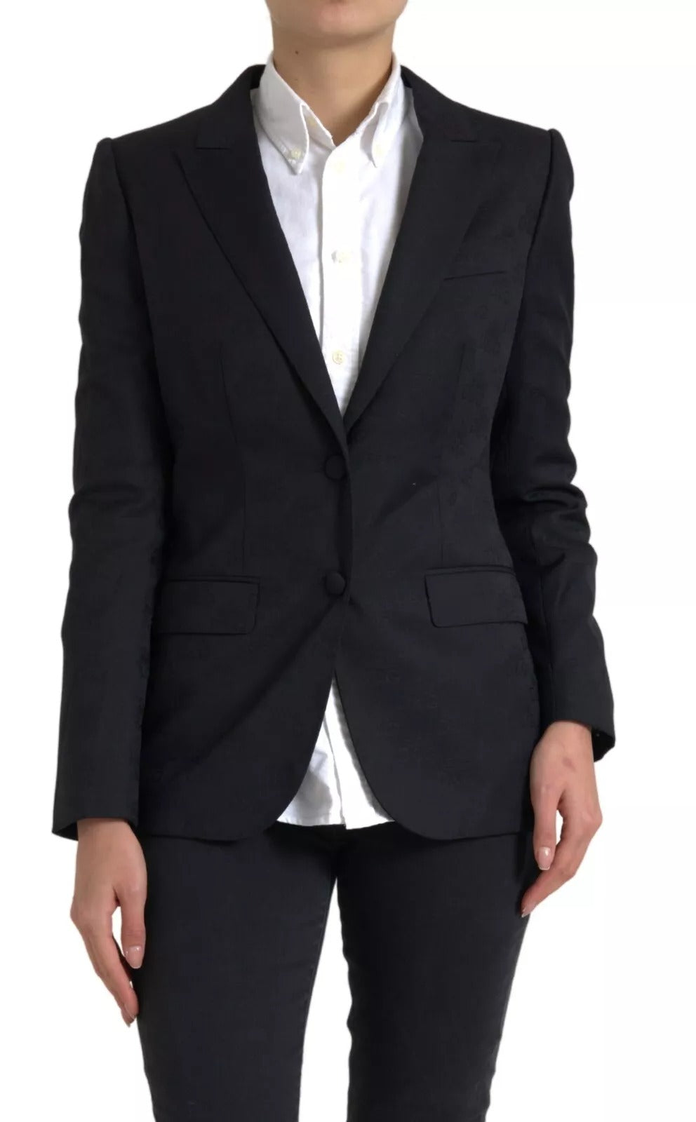 Dolce & Gabbana Black Long Sleeve Coat Blazer Jacket - ACCEXO