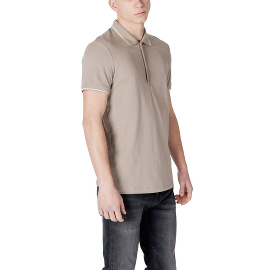 Armani Exchange Beige Cotton Polo Shirt