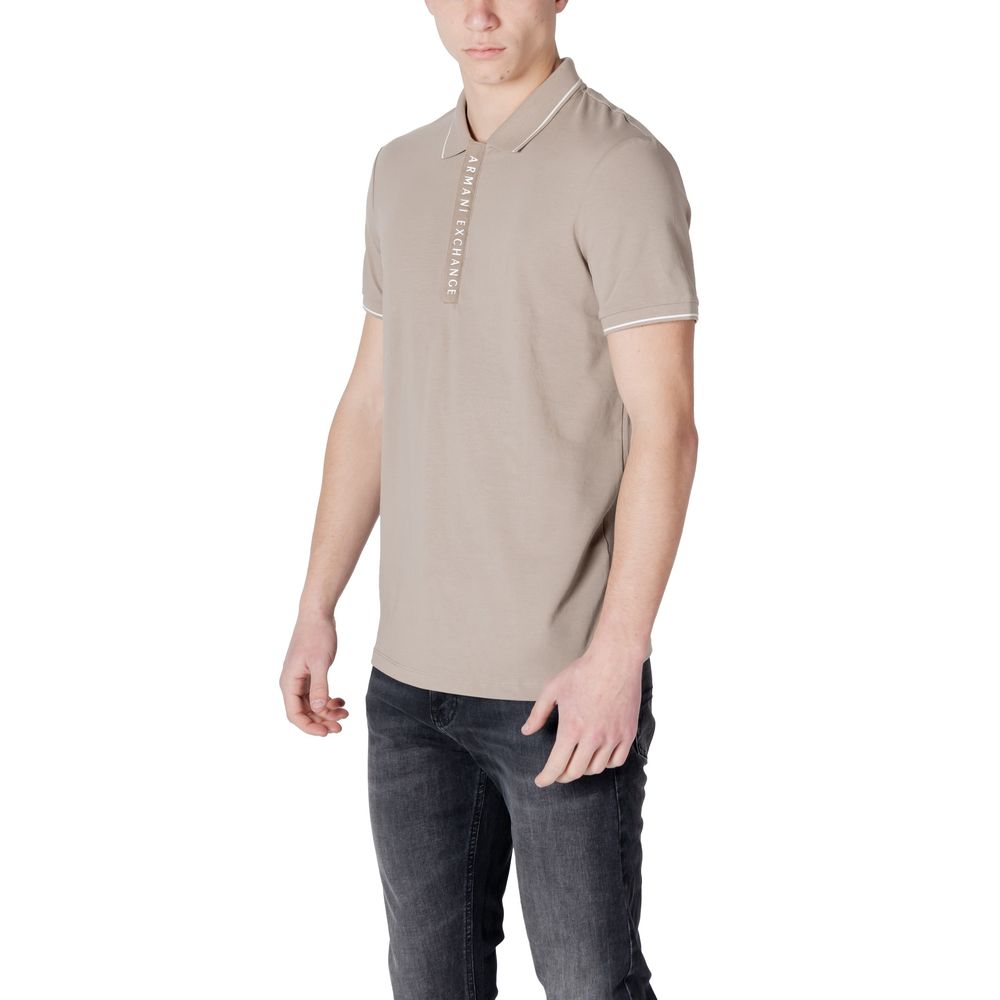 Armani Exchange Beige Cotton Polo Shirt