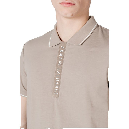 Armani Exchange Beige Cotton Polo Shirt