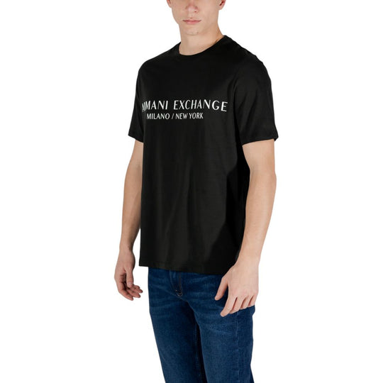 Armani Exchange Black And White Cotton T-Shirt