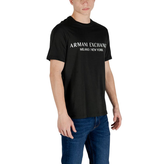 Armani Exchange Black And White Cotton T-Shirt