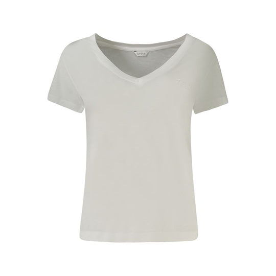 Guess Jeans White Lycra Tops & T-Shirt