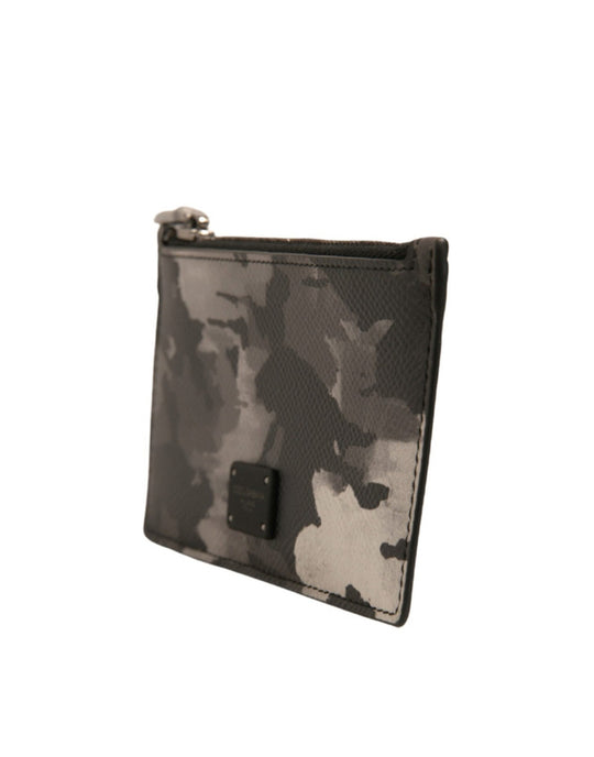 Dolce & Gabbana Multicolor Camouflage Logo Plaque Coin Purse Wallet