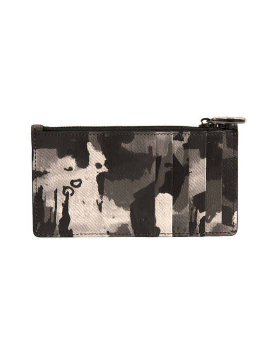 Dolce & Gabbana Multicolor Camouflage Logo Plaque Coin Purse Wallet