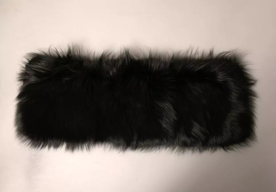 Dolce & Gabbana Black Fur Shoulder Collar Wrap Shawl Scarf - ACCEXO