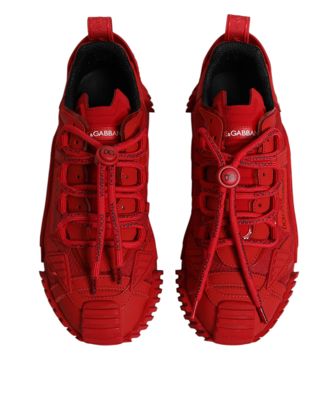 Dolce & Gabbana Red Nylon NS1 Low Top Lace Up Sneakers Shoes