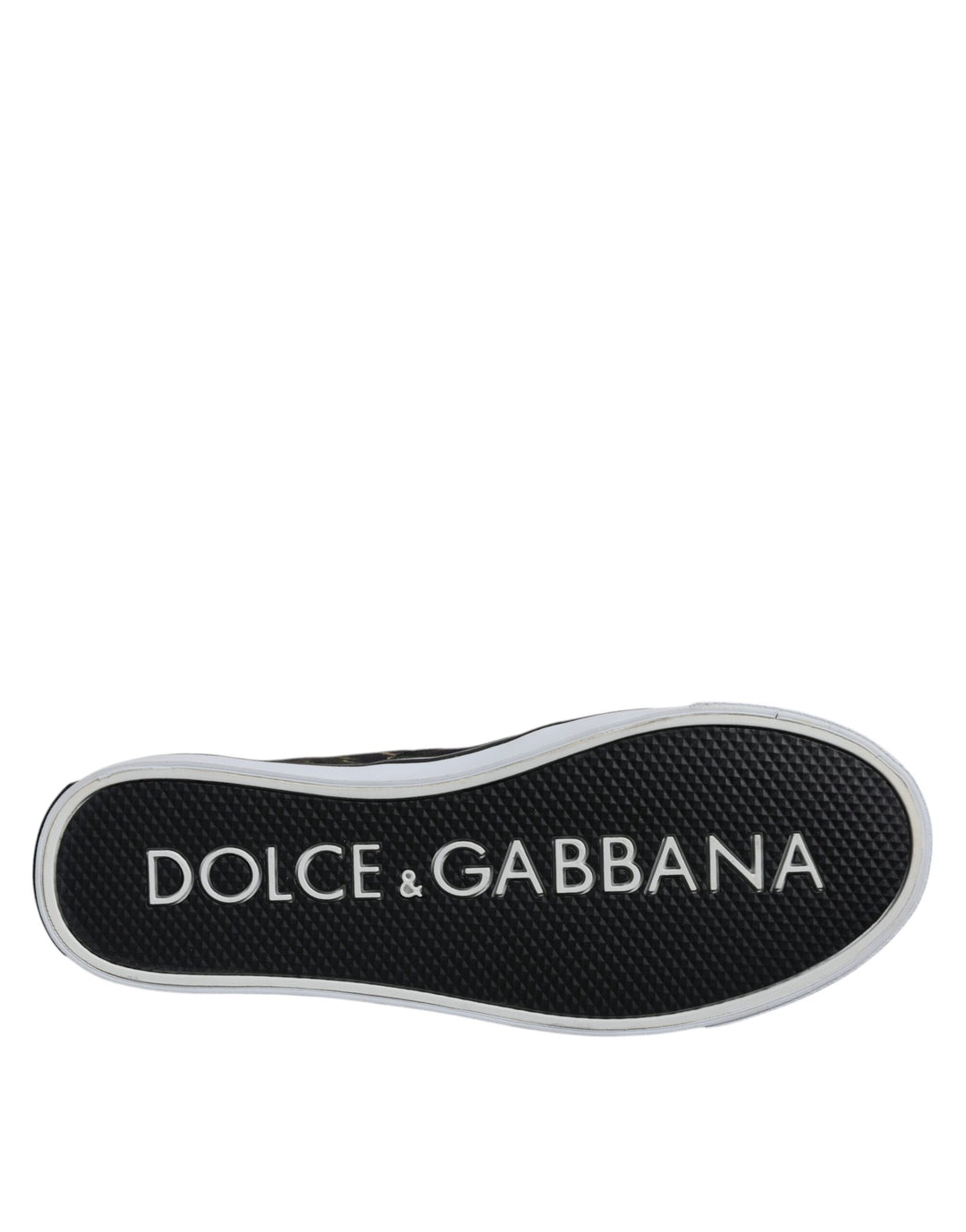 Dolce & Gabbana Black Tropical Print Low Top Sneakers Shoes