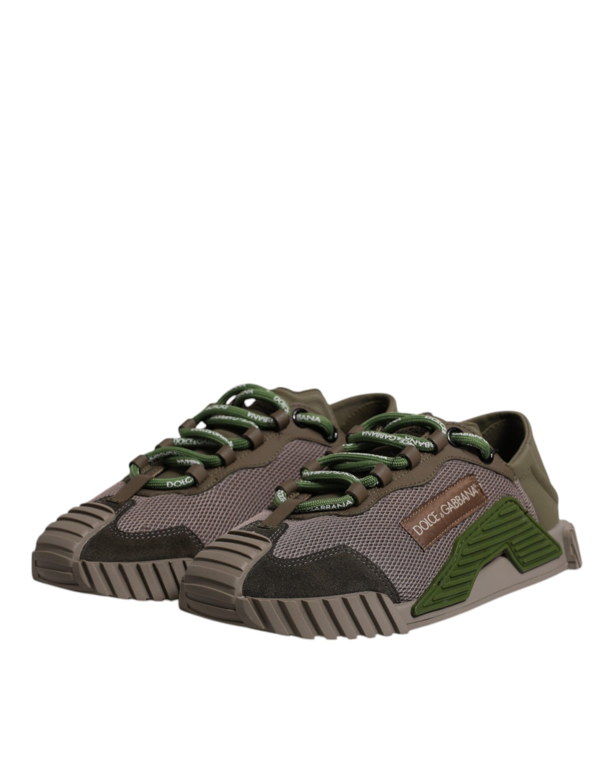 Dolce & Gabbana Army Green Low Top NS1 Men Sneakers Shoes - ACCEXO