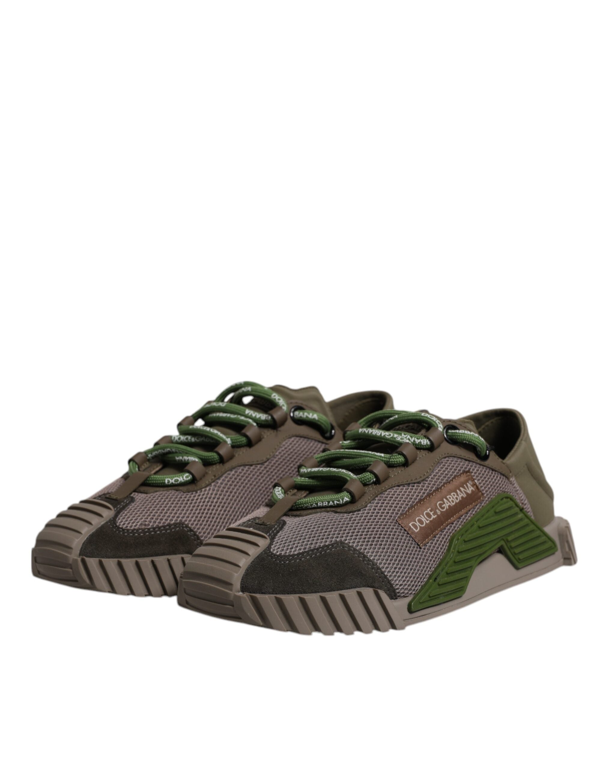 Dolce & Gabbana Army Green Low Top NS1 Men Sneakers Shoes - ACCEXO