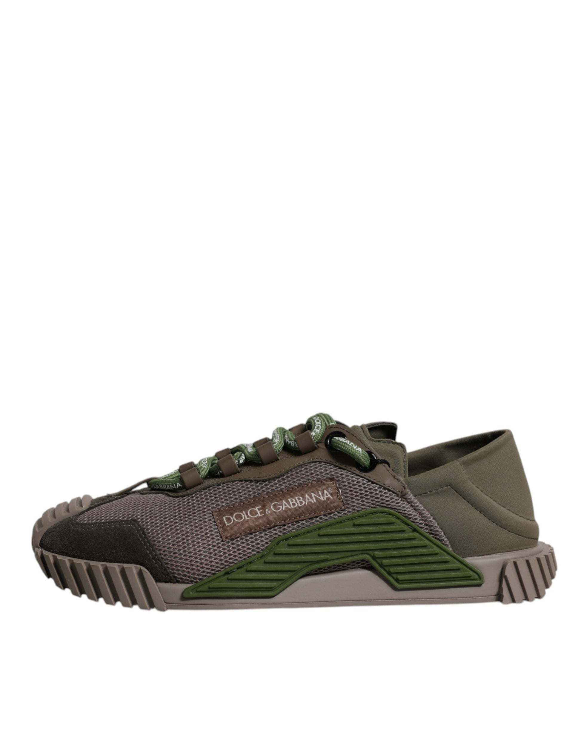 Dolce & Gabbana Army Green Low Top NS1 Men Sneakers Shoes - ACCEXO